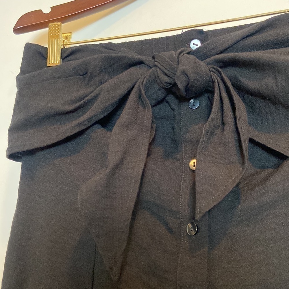 1. State Black Tie Waist Skirt - Picture 2 of 10
